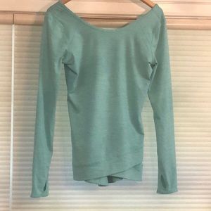 Zella long sleeve green striped top